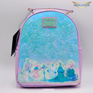 Loungefly Disney Villains Constellations Blue Pink Mini Backpack Bag New